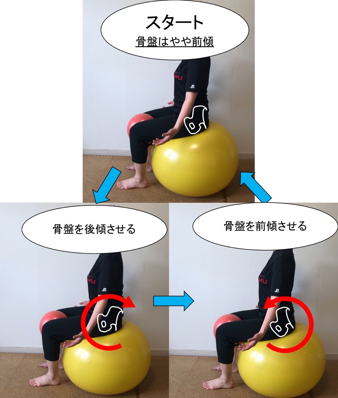 骨盤の前傾と後傾エクササイズ